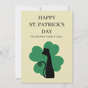 Lucky Black Cat Shamrock Foto St. Patrick's Day H Feestdagenkaart