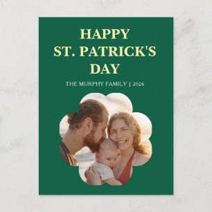 Lucky Black Cat Shamrock Foto St. Patrick's Day H Feestdagenkaart