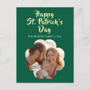 Lucky Black Cat Shamrock Foto St. Patrick's Day H Feestdagenkaart