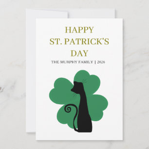 Lucky Black Cat Shamrock Foto St. Patrick's Day H Feestdagenkaart