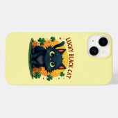 Lucky Black Cat: St. Patrick's Day Klaver & Coins Case-Mate iPhone Case (Achterkant (horizontaal))