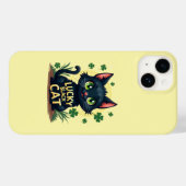 Lucky Black Cat: St. Patrick's Day Klaver & Coins Case-Mate iPhone Case (Achterkant (horizontaal))