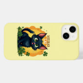 Lucky Black Cat: St. Patrick's Day Klaver & Coins Case-Mate iPhone Case (Achterkant (horizontaal))