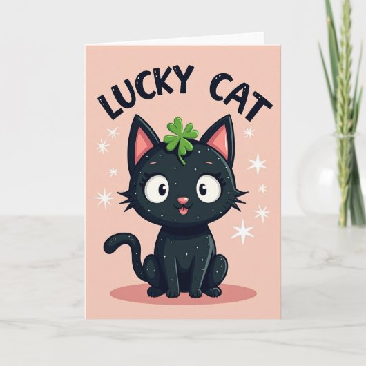 Lucky Black Cat Star Card Kaart (Voorkant)