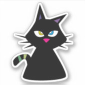 Lucky Black Cat Sticker (Voorkant)