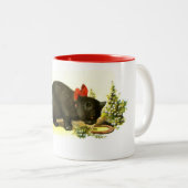 Lucky black cat tweekleurige koffiemok (Voorkant rechts)