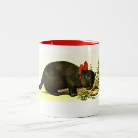 Lucky black cat tweekleurige koffiemok (Center)