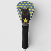 Lucky Black Cat w/Stars Golfheadcover (Voorkant)
