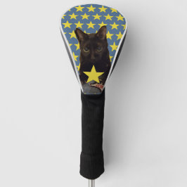 Lucky Black Cat w/Stars Golfheadcover