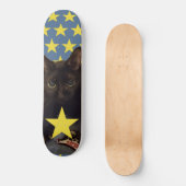 Lucky Black Cat w/Stars Persoonlijk Skateboard (Voorkant)