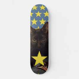 Lucky Black Cat w/Stars Persoonlijk Skateboard