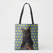Lucky Black Cat w/sterren 2way Tote Bag (Voorkant)