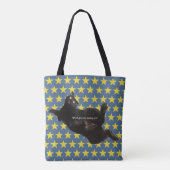 Lucky Black Cat w/sterren 2way Tote Bag (Achterkant)