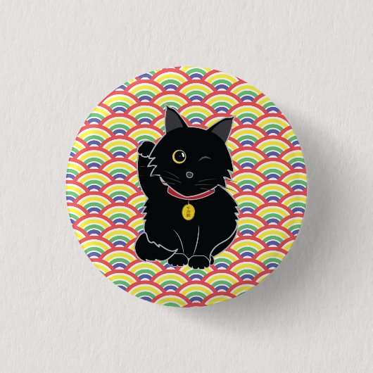 Lucky Black Cat Zelda Button (Voorkant)