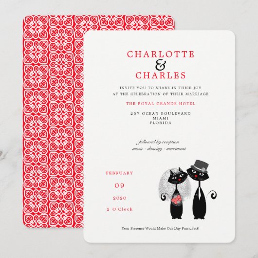 Lucky Black Cats Bride | Bruine paardenweddenschap Kaart (Voorkant / Achterkant)