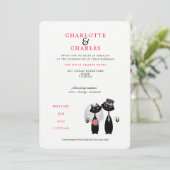 Lucky Black Cats Bride | Bruine paardenweddenschap Kaart (Staand voorkant)