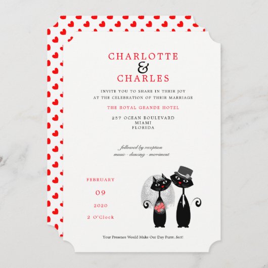 Lucky Black Cats Bride | Bruine paardenweddenschap Kaart (Voorkant / Achterkant)