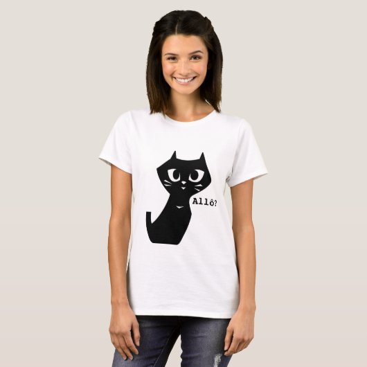 Lucky Black Cats Hallo T-shirt (Voorkant volledig)