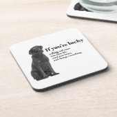 Lucky Black Lab Bier Onderzetter (Linkerzijde)