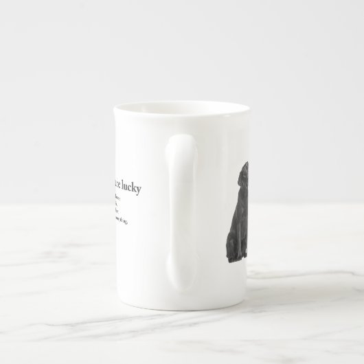 Lucky Black Lab Bone China Mok (Achterkant)