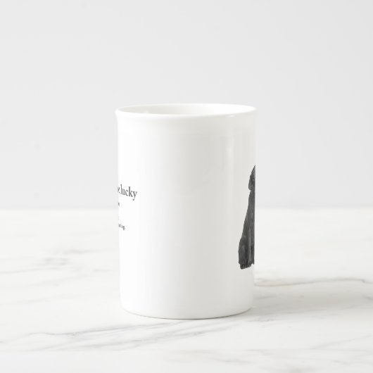 Lucky Black Lab Bone China Mok (Voorkant)