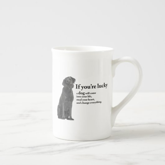 Lucky Black Lab Bone China Mok (Rechts)