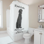 Lucky Black Lab Douchegordijn (In situ)