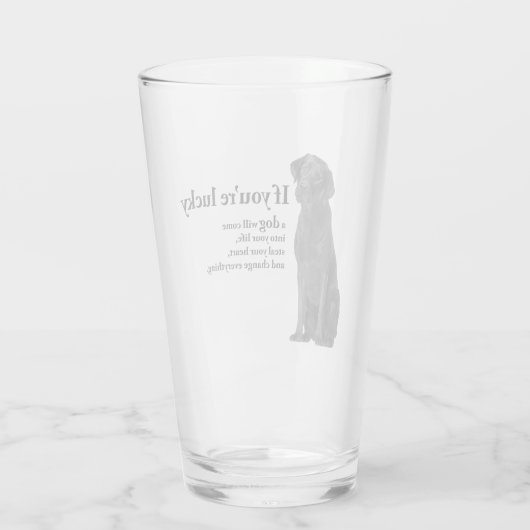Lucky Black Lab Glas (Achterkant)