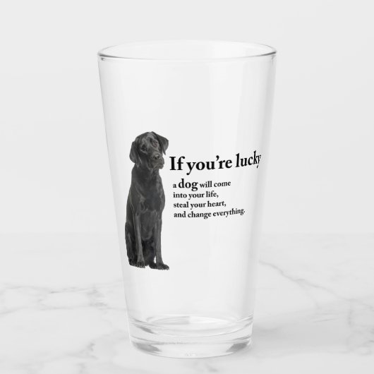 Lucky Black Lab Glas (Voorkant)