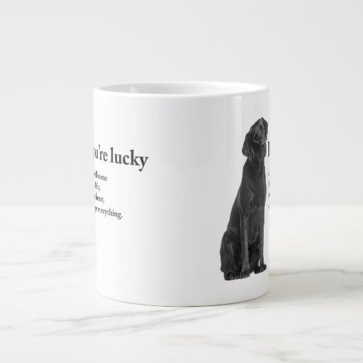 Lucky Black Lab Grote Koffiekop (Voorkant)