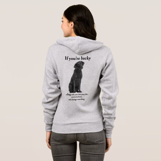 Lucky Black Lab Hoodie (Achterkant volledig)