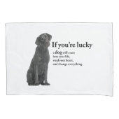 Lucky Black Lab Kussensloop (Voorkant)