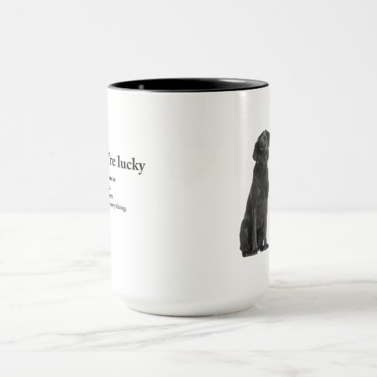 Lucky Black Lab Mok (Midden)