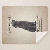 Lucky Black Lab Sherpa Deken (Voorkant (horizontaal))