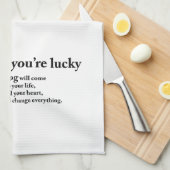 Lucky Black Lab Theedoek (Quarter Fold)