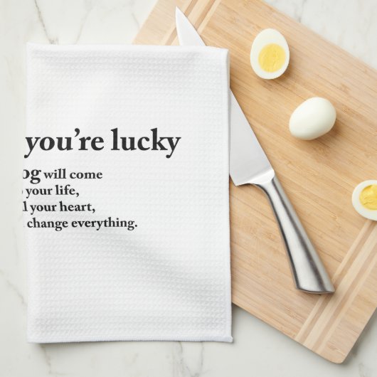 Lucky Black Lab Theedoek (Quarter Fold)