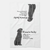 Lucky Black Lab Theedoek (Verticaal)