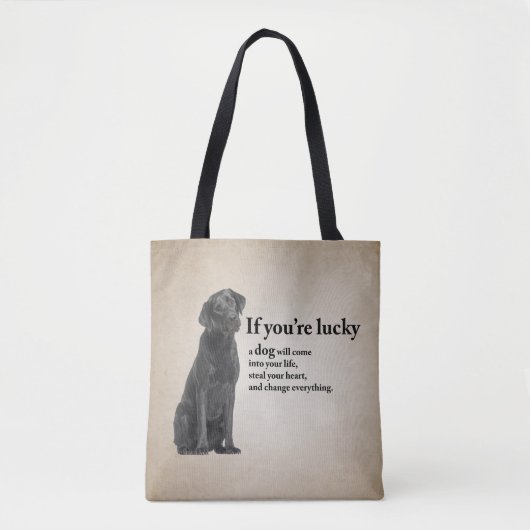 Lucky Black Lab Tote Bag (Voorkant)