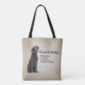 Lucky Black Lab Tote Bag (Achterkant)