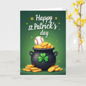 Lucky Black Pot St Patricks Day Card Kaart (Gele Bloem)