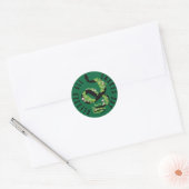 Lucky Black Serpent in Clover All Snakes Day Ronde Sticker (Envelop)