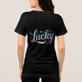 Lucky Blauwgroen Pink Silver Stars Tri-Blend Shirt (Achterkant)