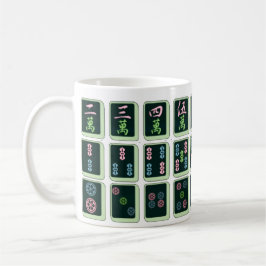 Lucky Blue Eight Wheel Mahjong Tile Koffiemok