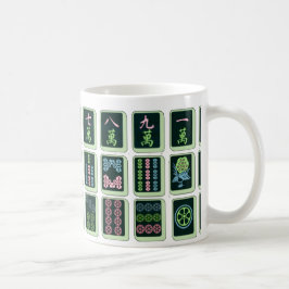 Lucky Blue Eight Wheel Mahjong Tile Koffiemok