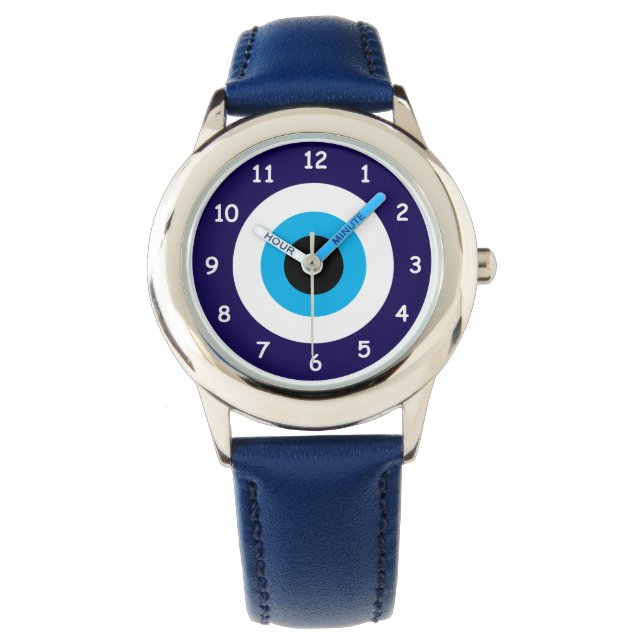 Lucky blue Evil Eye symbool voor het kind Horloge (Voorkant)