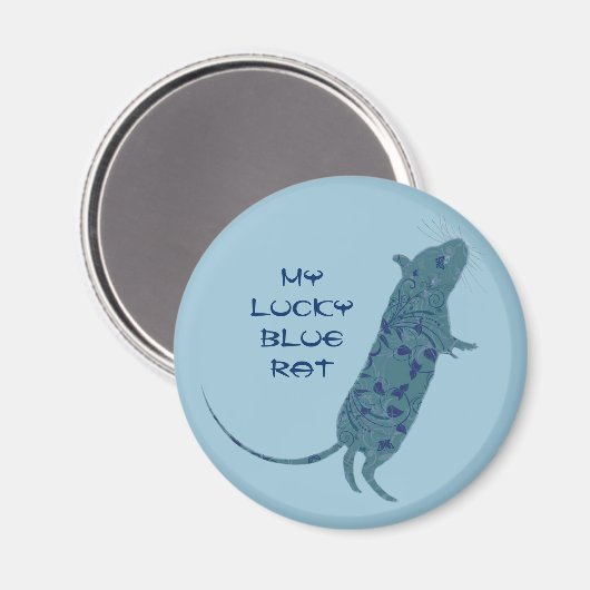 Lucky Blue Rat | magneet (Voorkant / Achterkant)