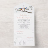 Lucky Bluebird Secret Forest Garden Weddenschap All In One Uitnodiging (Binnen)