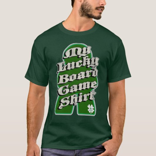 Lucky Boardgame Leuk Gelukkig Gamer Slogan T-shirt (Voorkant)