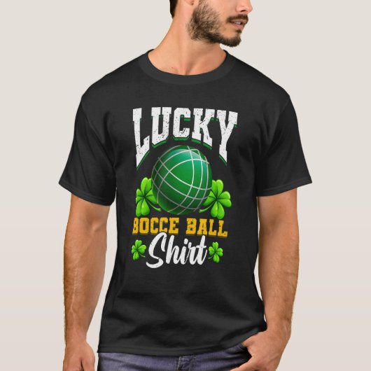 Lucky Bocce Ball Italy Game Bocce T-shirt (Voorkant)