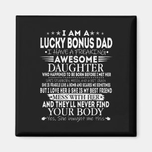 Lucky Bonus Pap T-shirt van Geweldige Dochter Vade Magneet